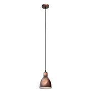 Lampadario A Sospensione Vintage Priddy 1 Acciaio Rame Anticato 1 Luce E27