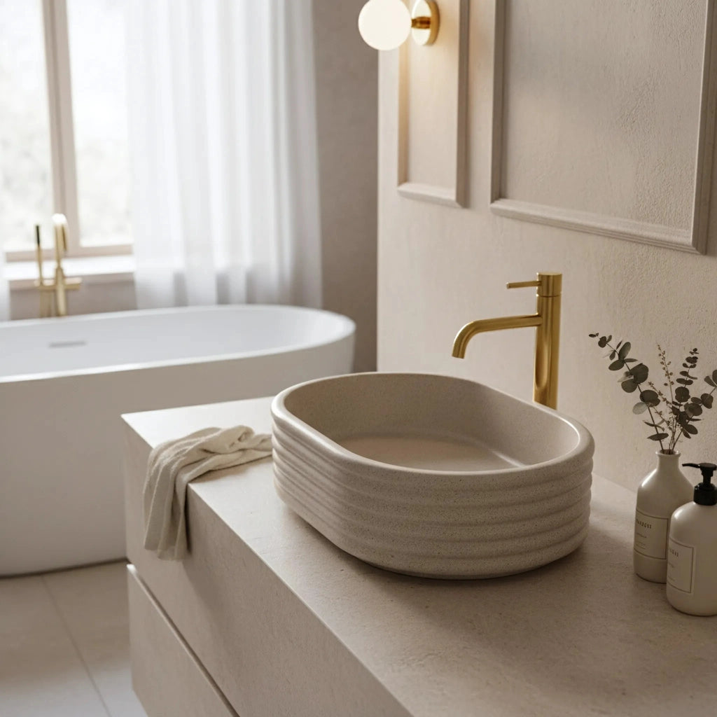 Lavabo Da Appoggio Rea Nicoletta Beige