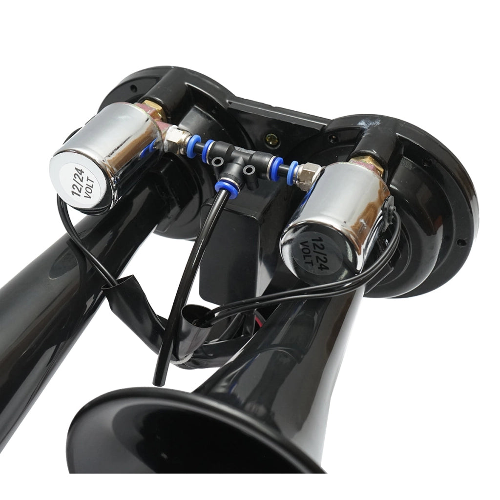 Clacson a 2 trombe 12V/24V per compressore d’aria.