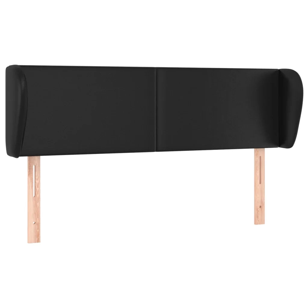 Testiera | Testata ad Orecchio Nera 147x23x78/88 cm in Similpelle