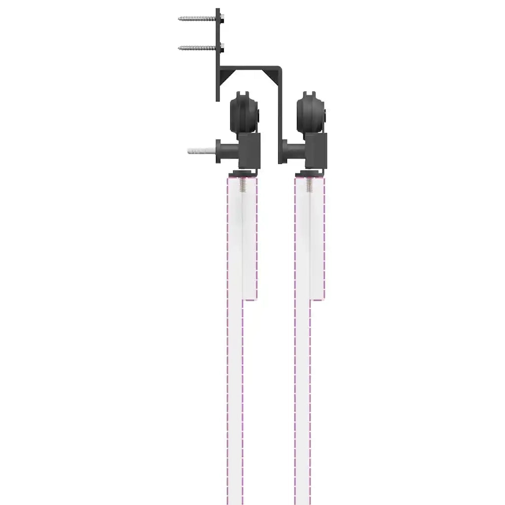 Kit di Binari per Porte Scorrevoli 427 cm Acciaio Nero CFW9521703