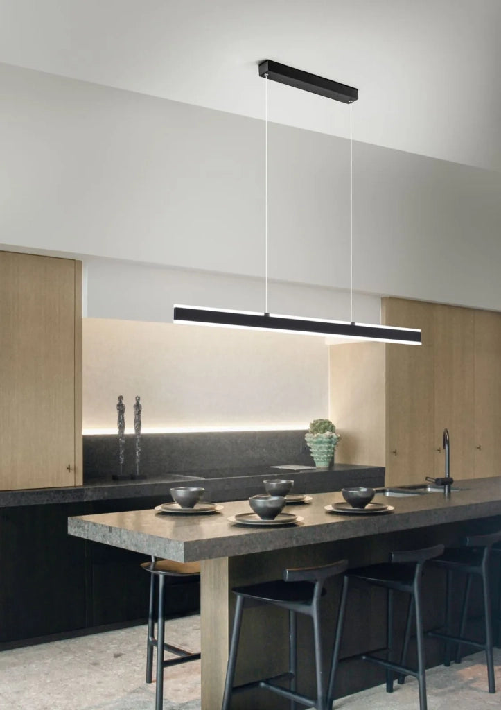 Sospensione in alluminio verniciato nero Kante biemissione LED 48W CCT 3000K 4000K 6000K CRI?80 220-240V 50/60Hz 3648Lm
