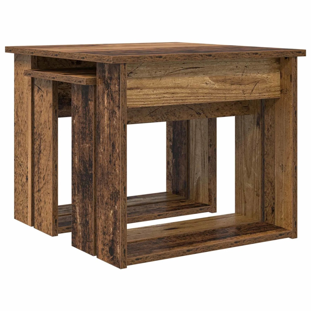 Set di Tavolini da Caffè 2 pcs Legno vecchio Legno multistrato 8000130