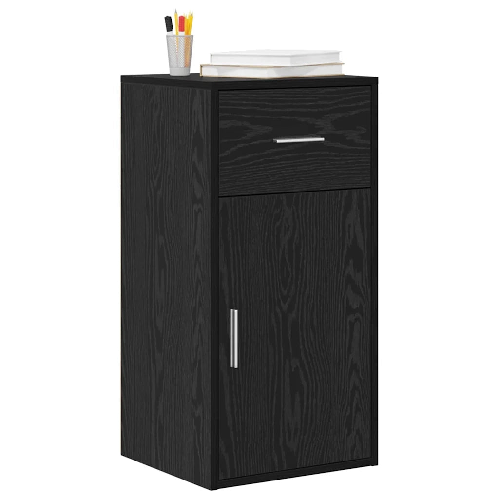 Credenza con cassetto Rovere Nero 38 x 34 x 75 cm 869547