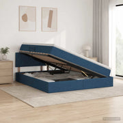 Letto con contenitore e materasso Blu 140 x 200 cm Velluto 3458693