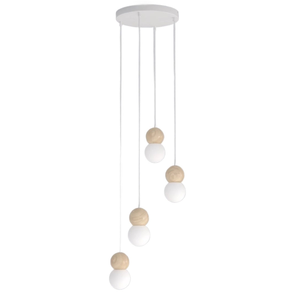 Lampada a sospensione LOOP 4xG9 bianco-beige Emibig