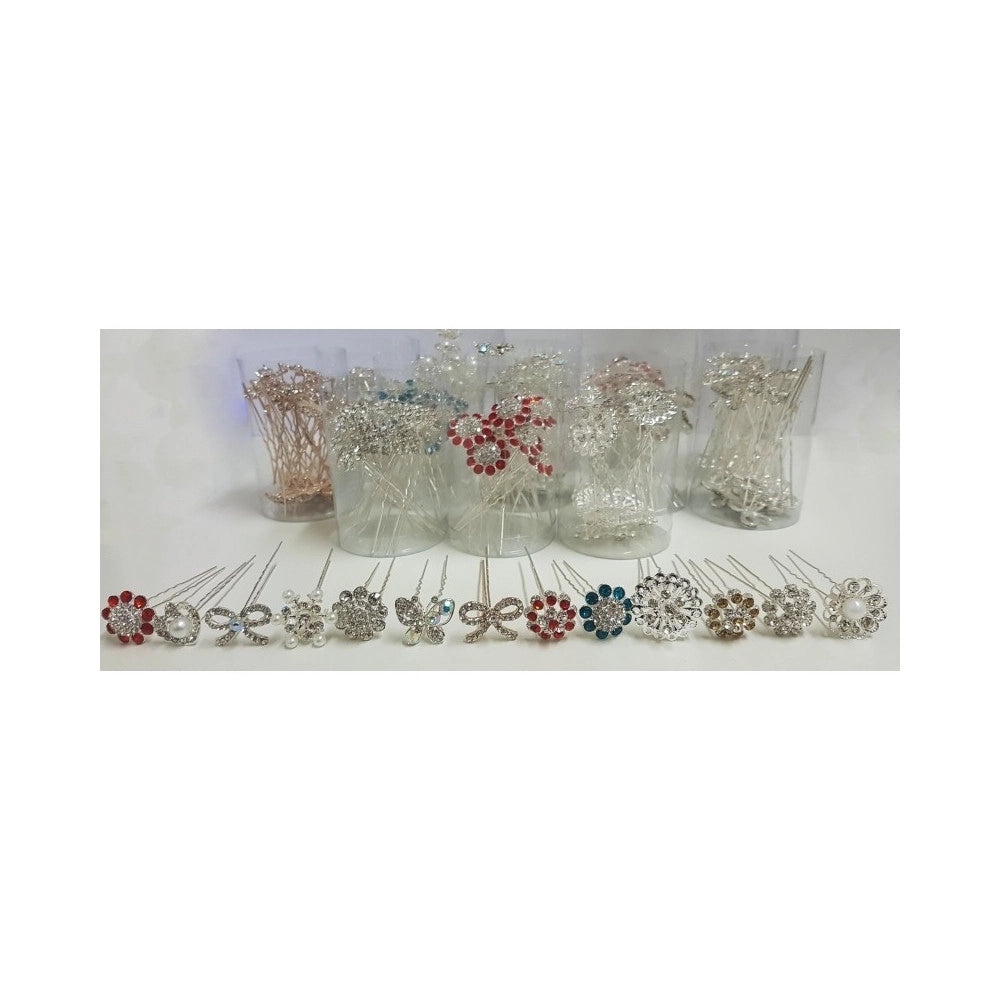 Trade Shop - Ferretti Forcine Glitter Strass Chignon Capelli Accessori Acconciatura Sposa -
