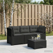 Divano da esterno-Divano da Giardino 3 posti con cuscini in look rattan PP 319327