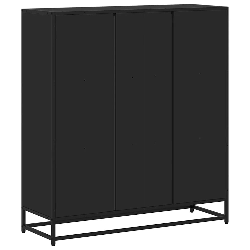 Libreria Nera 97,5x33x107,5 cm in Truciolato e Metallo 3300860