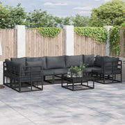 Set Divano da Giardino con cuscino 7 pcs Nero Alluminio 3378946