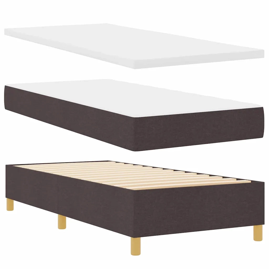 Letto a molle con materasso Marrone Scuro 100 x 200 cm Tessuto 3339521
