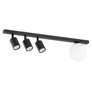 Plafoniera Emibig Baster nera 70 cm 4 luci GU10/E14