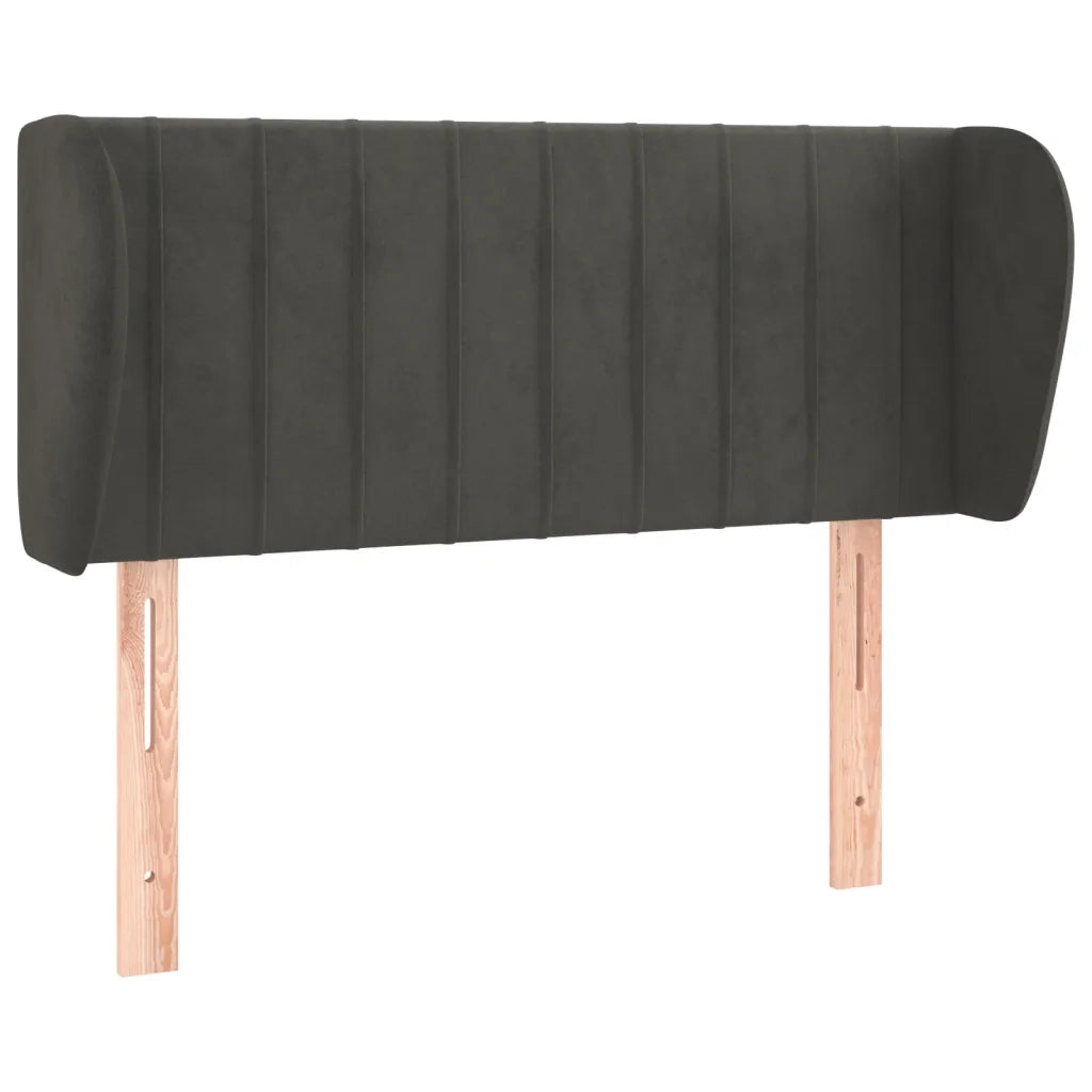 Testiera | Testata ad Orecchio Grigio Scuro 103x23x78/88 cm in Velluto