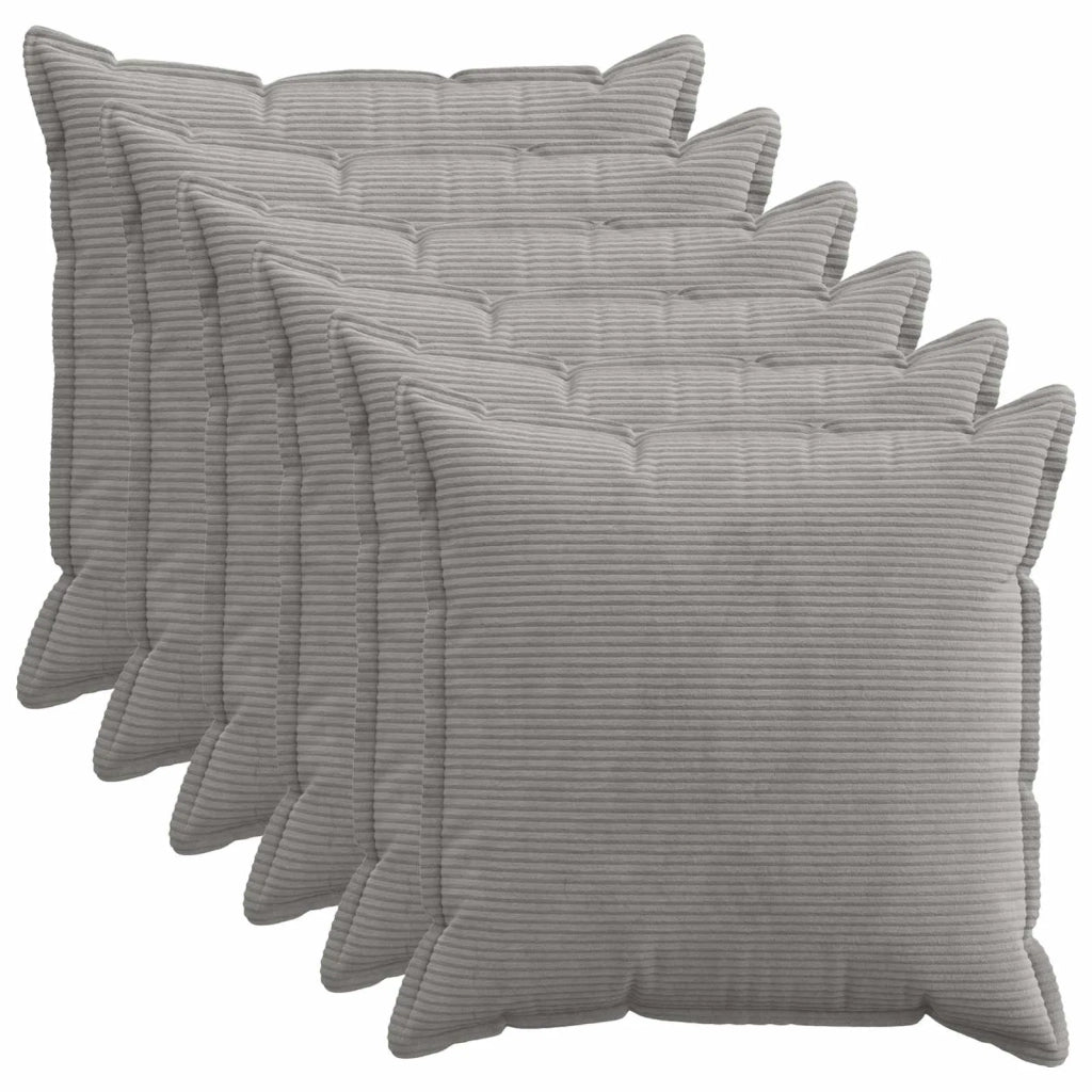 Federa 6 pz HOUTEN Grigio Chiaro 70 x 70 cm corduroy 921334