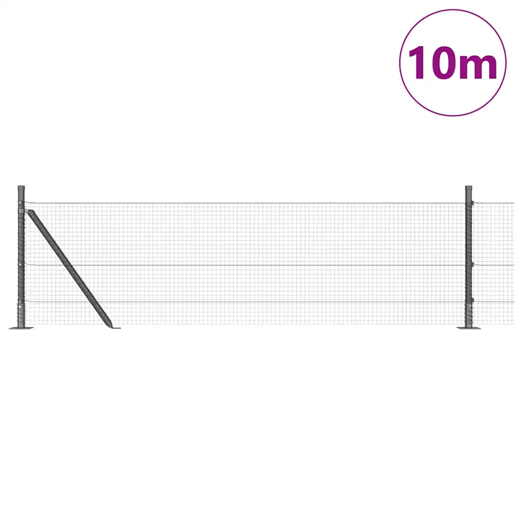 Recinzione con pali. Grigio 0.4 x 10 m Acciaio 3352504