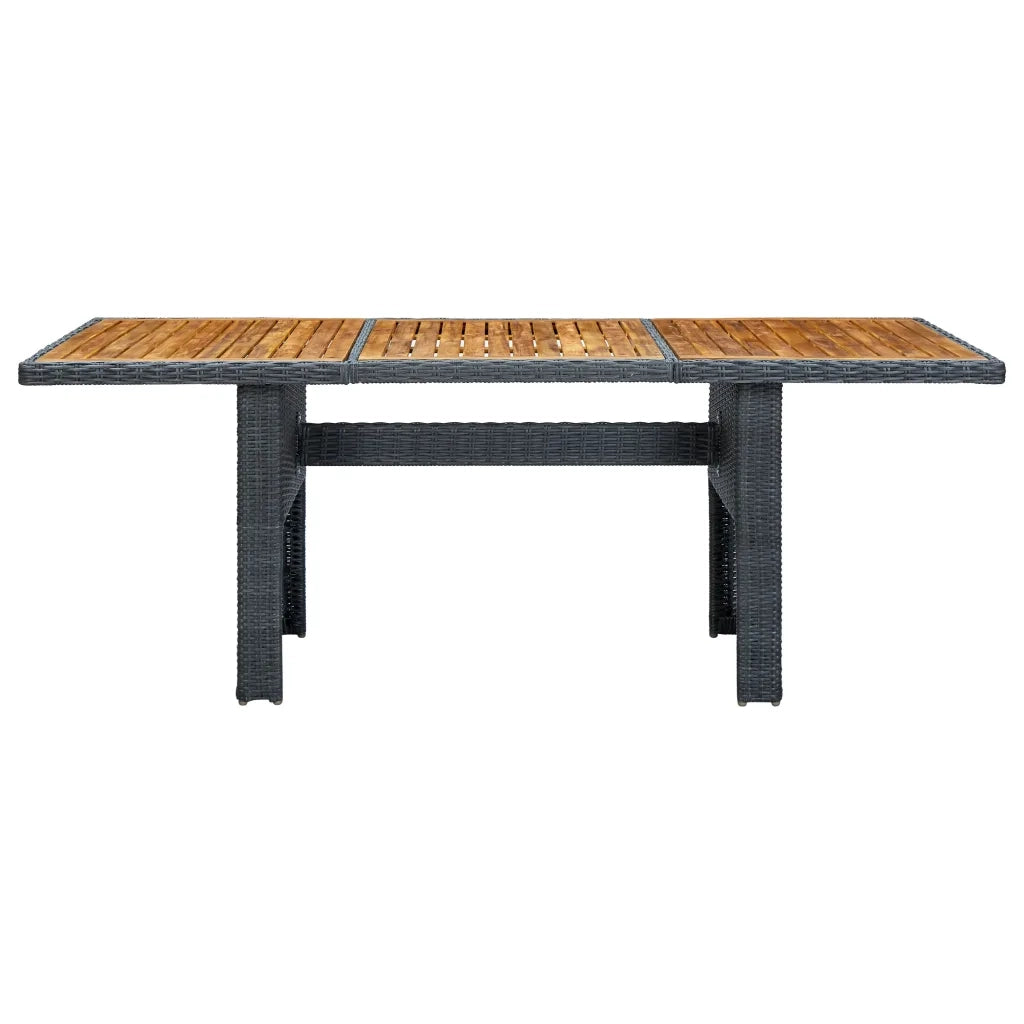 Set da Pranzo da Giardino 9pz e Cuscini Polyrattan Grigio Scuro 3060170