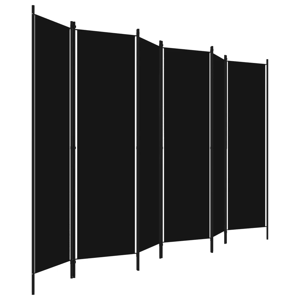 Divisorio Ambienti | Divider per stanze | Paravento a 6 Pannelli Nero 300x180 cm