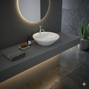 Lavabo appoggio tondo foro rubinetto Rak Ceramics Bianco