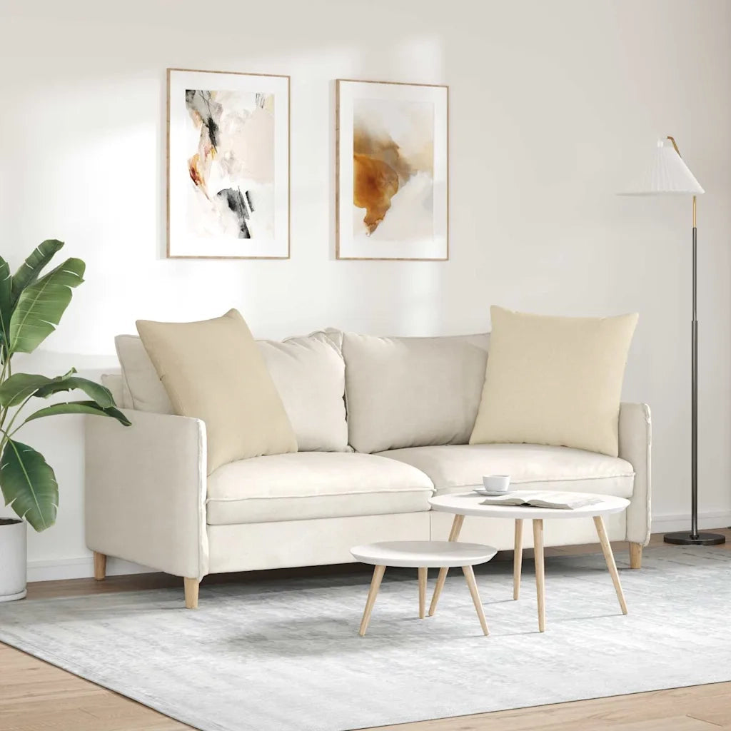 Cuscini da Divano 2 pcs Crema 60 x 60 cm Tessuto 42014004
