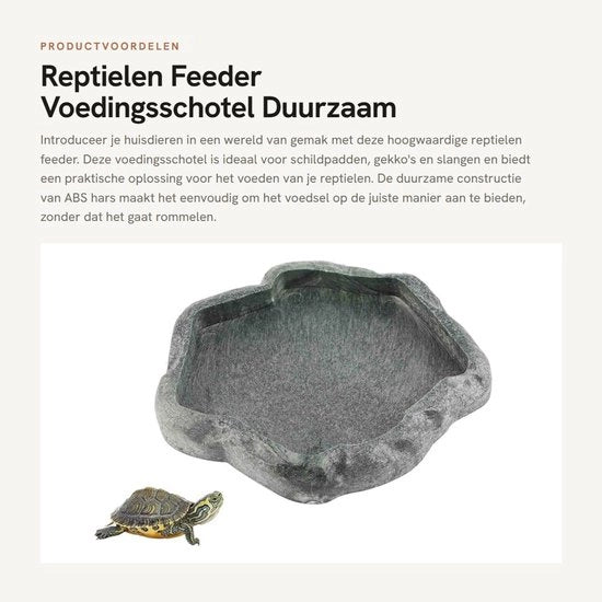 Alimentatore per rettili - Contenitore cibario in ABS - Vasca acqua/Vasca cibo - Vasca idromassaggio per rettili - Decorazione per terrario - Pianale orizzontale - Contenitore per rettili