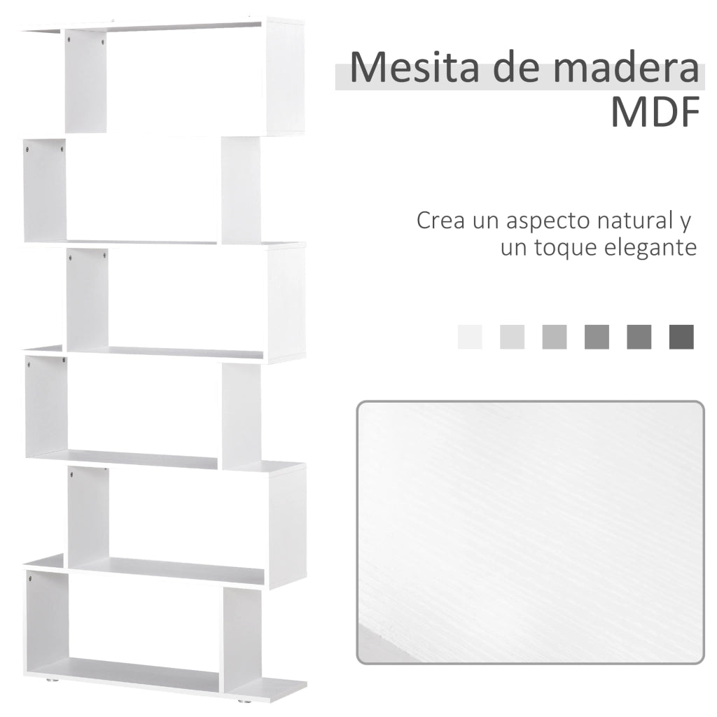 Libreria Scaffale 6 Ripiani Legno S 80x24x191 cm ¨C Minimal ¨C Bianco