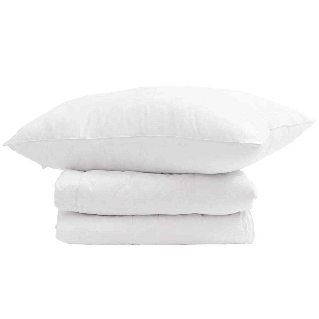 Piumone | Duvet Invernale con cuscino 2 pz Bianco Piuma d'anatra