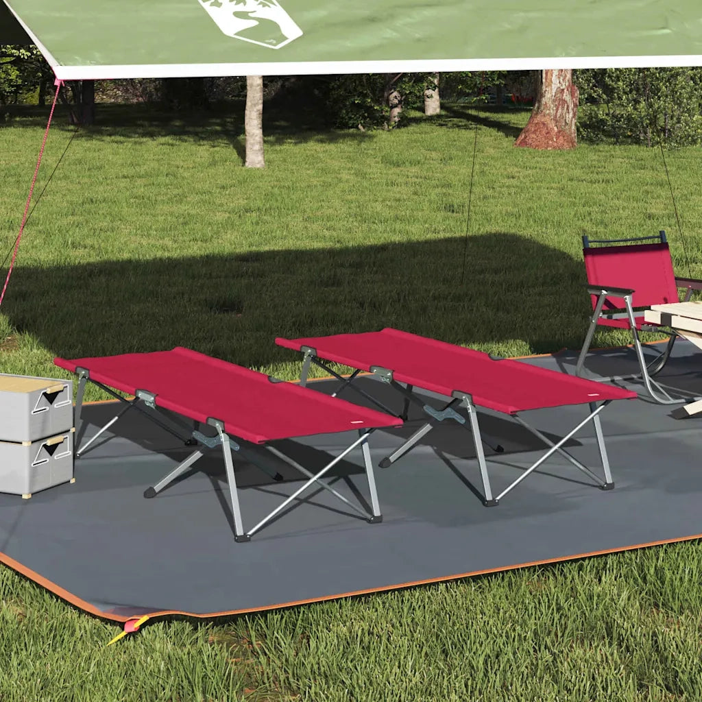 Letto da campeggio pieghevole 2 pcs Rosso 194 x 62,5 x 42,5 cm 42003124