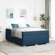 Struttura del letto con materasso Blu 140 x 200 cm Tessuto