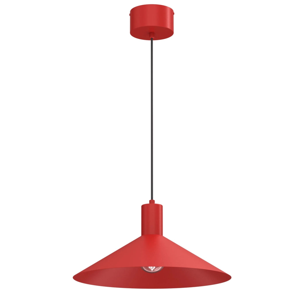 Lampada a sospensione Nox conica rossa E27 Luminex