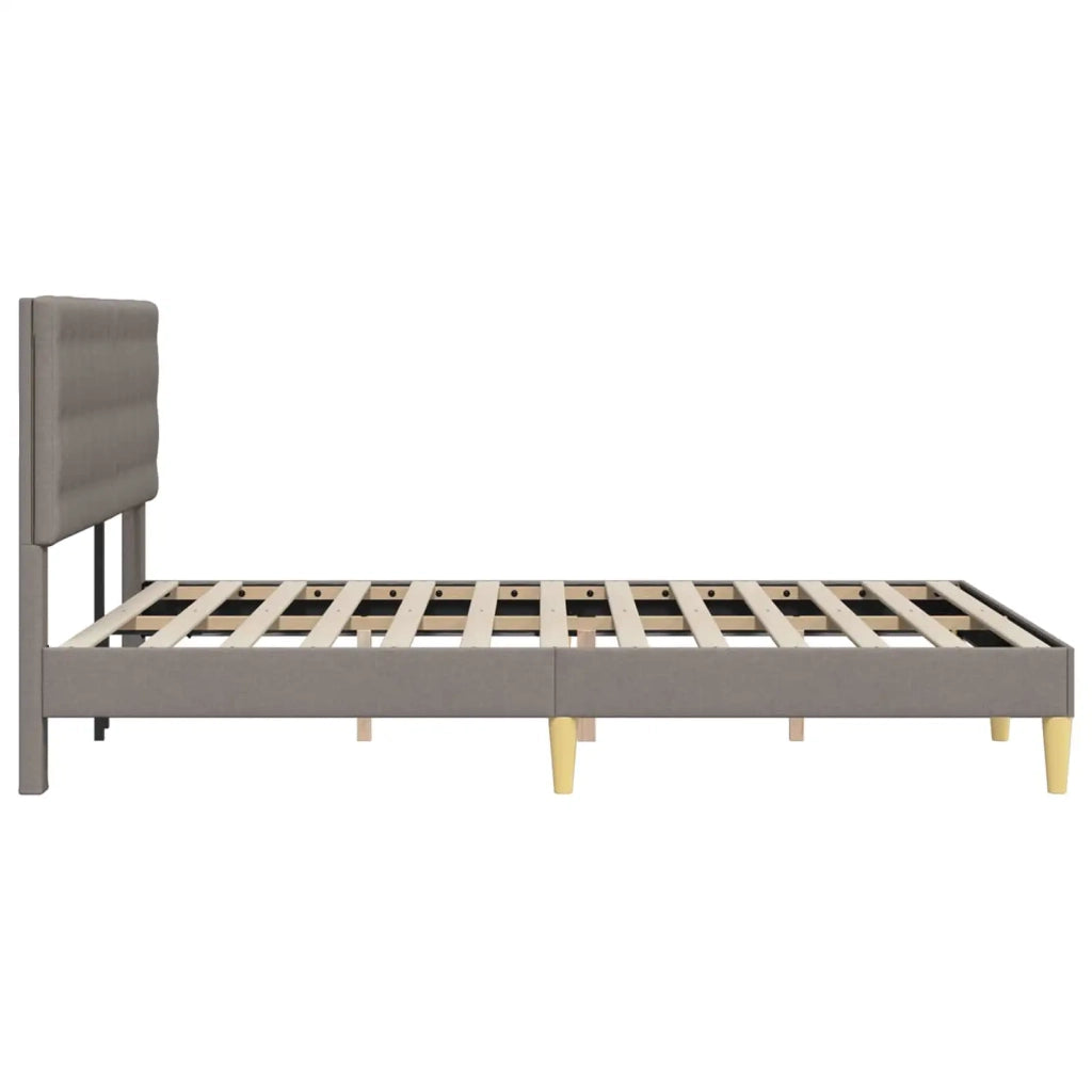 Letto matrimoniale | Letto per adulti | Struttura del letto con testiera Tortora 140 x 190 cm Tessuto