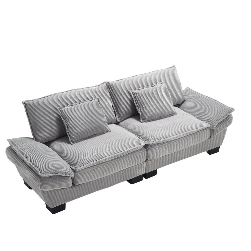 Divano doppio semplice - Xylo - grigio chiaro, copripiumino, versatile
