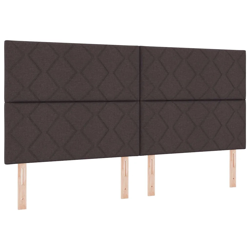Letto a molle con materasso Marrone Scuro 200 x 200 cm Tessuto