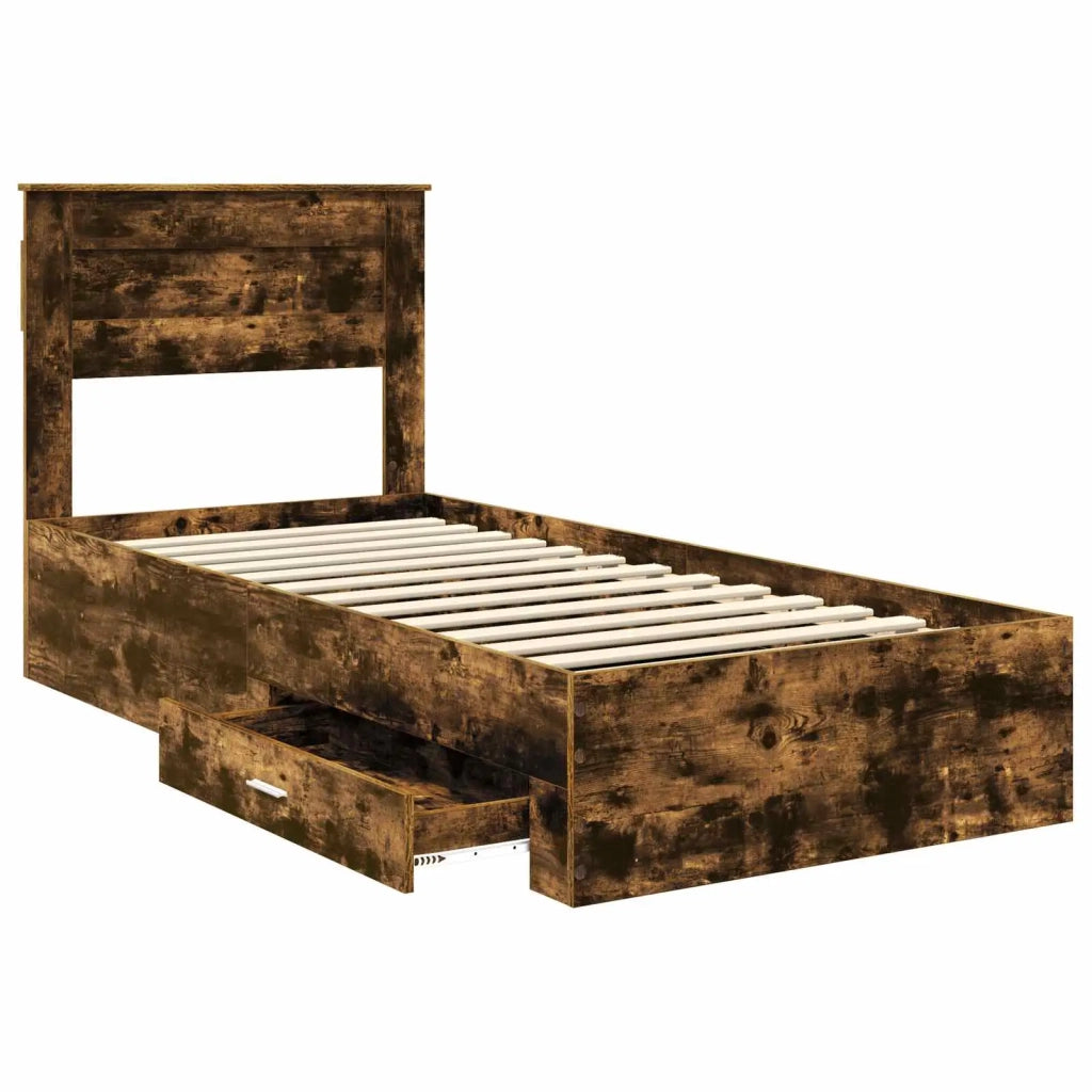 Struttura del letto Rovere fumé 100 x 200 cm Legno multistrato 3410023