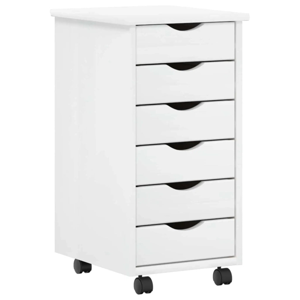Set scrivania e mobiletto su ruote MOSS 2 pcs Bianco