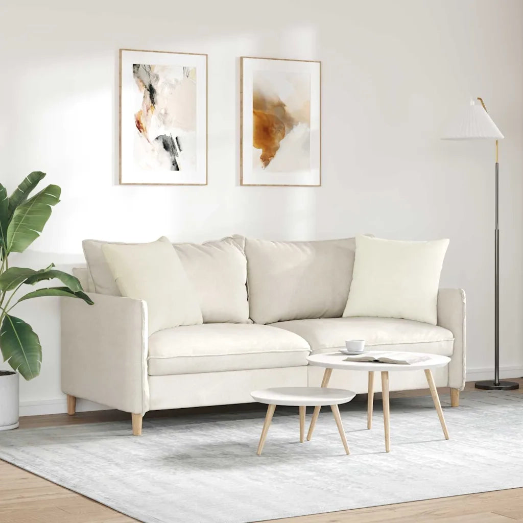 Cuscini da Divano 2 pcs Crema 50 x 50 cm Tessuto in Cords 42013980