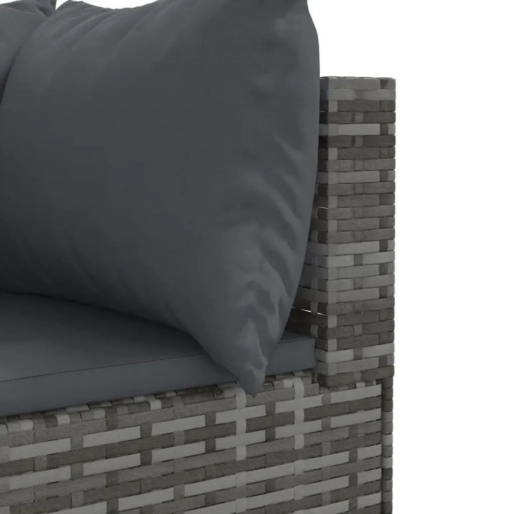 Set Divano da Giardino 9 pz con Cuscini Grigio in Polyrattan 3308314