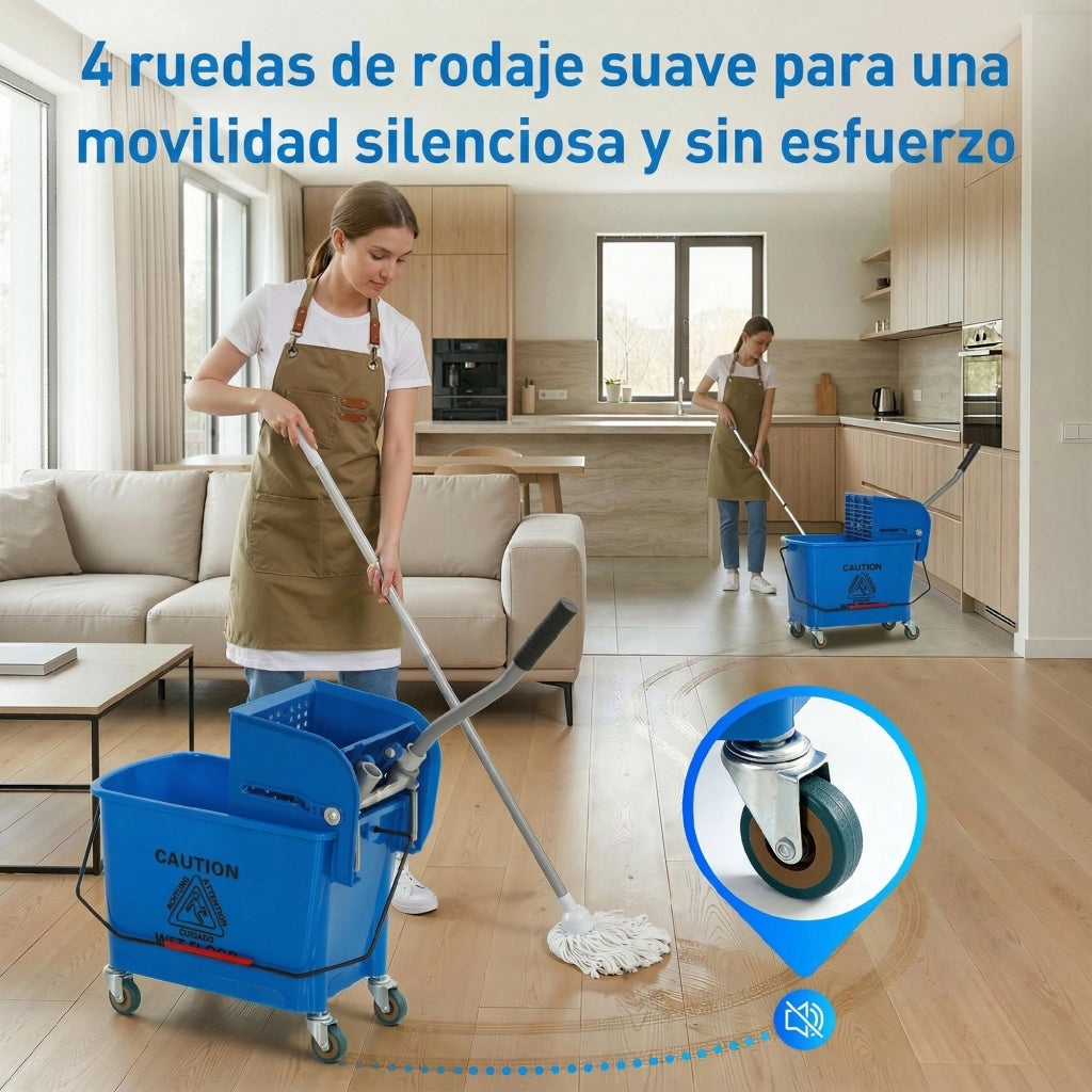 Secchio con scolapanni e pannello separatore ¨C Minimal ¨C 45x26,5x70 cm Blu