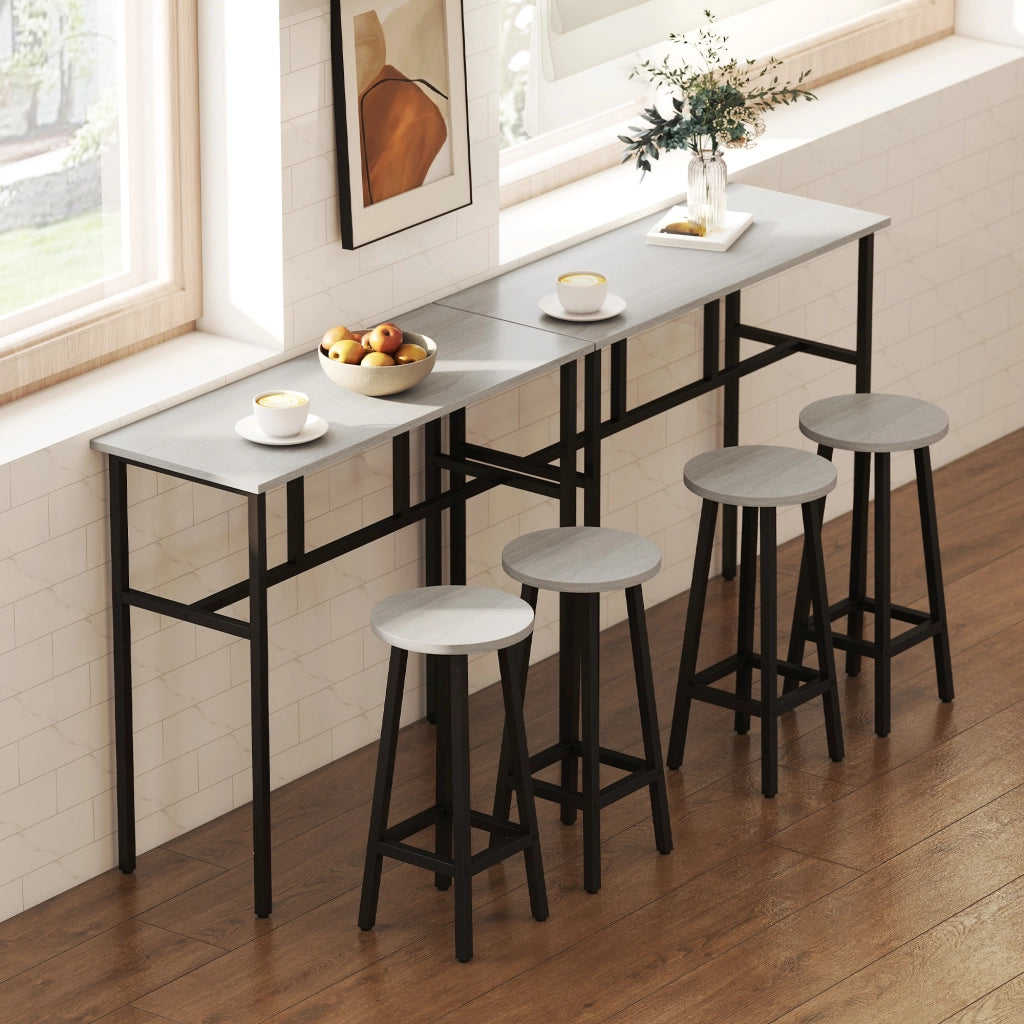 Set tavolo bar 6 pezzi ¨C Minimal ¨C grigio + nero