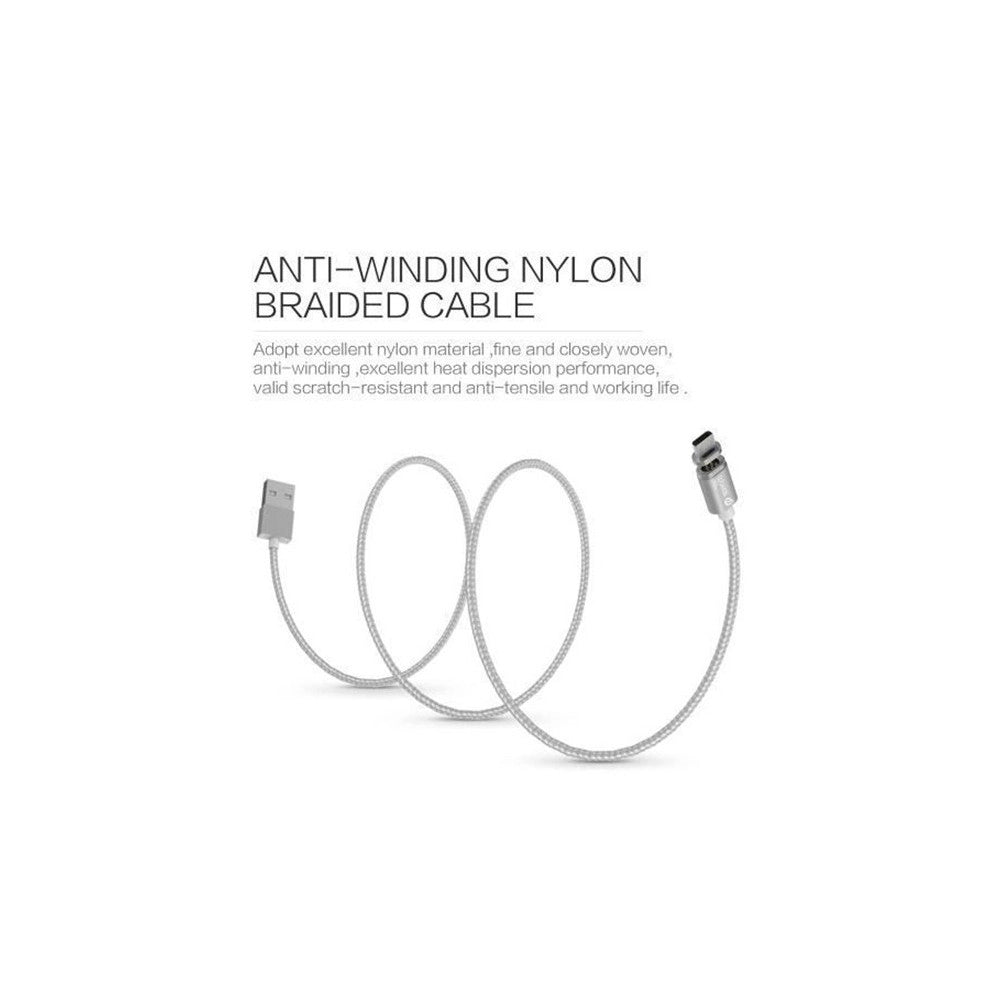 Trade Shop - Cavo Usb In Nylon Magnetico Charge E Sync Con Adattatori Android E Ios -