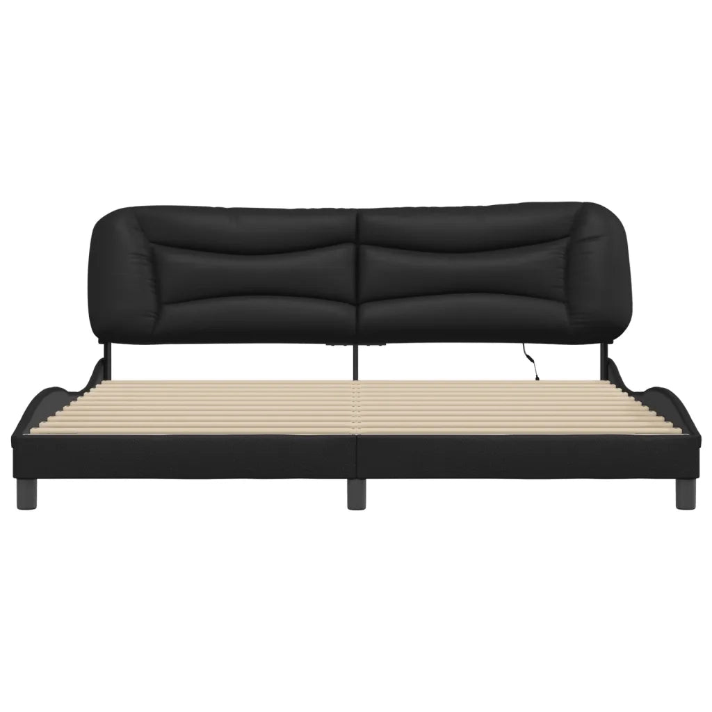Giroletto con LED senza Materasso Hvar Nero 200x200 cm