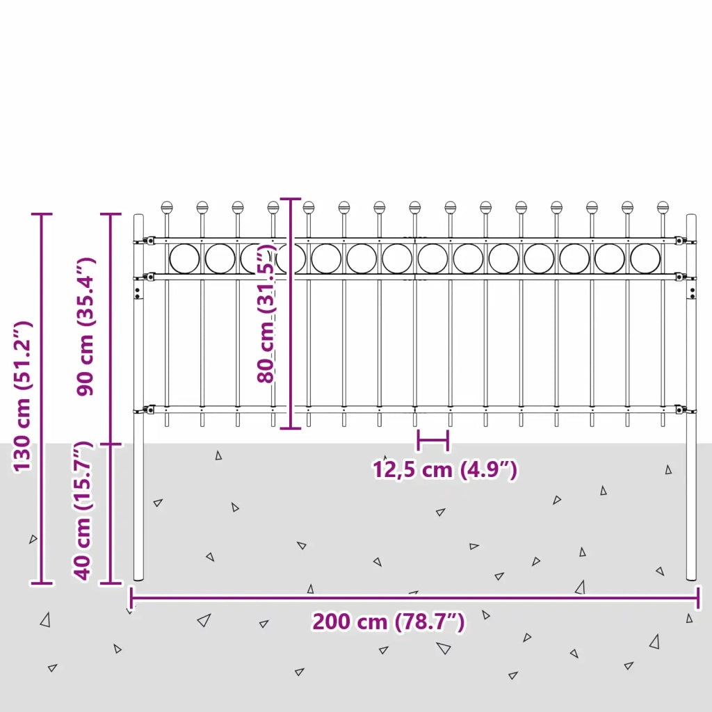 Recinzione da Giardino | Recinzione a Cerchio TILBURG Nero