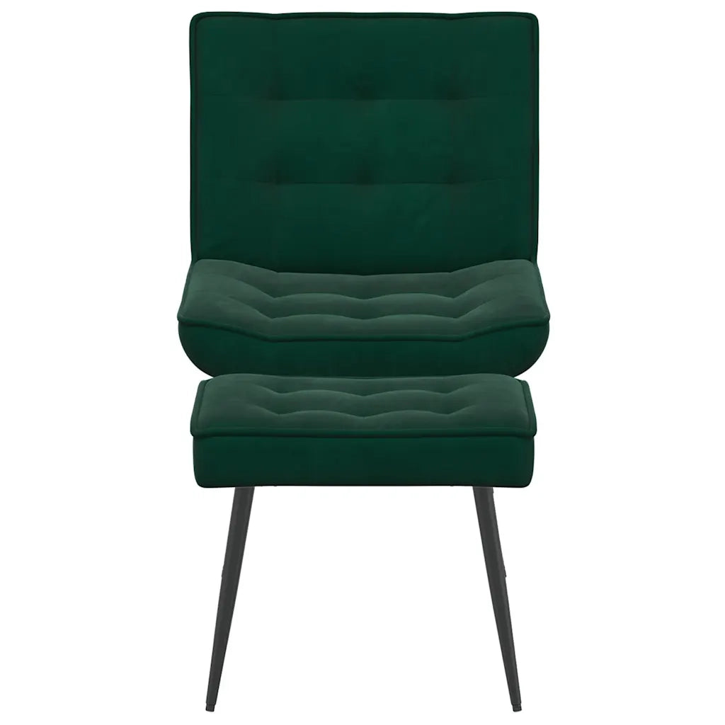 Poltrona Relax con Poggiapiedi Verde Scuro in Velluto 4012329