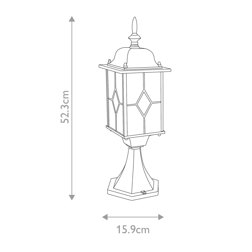 Lampada da esterno a colonna nera E27 60W Wexford Elstead