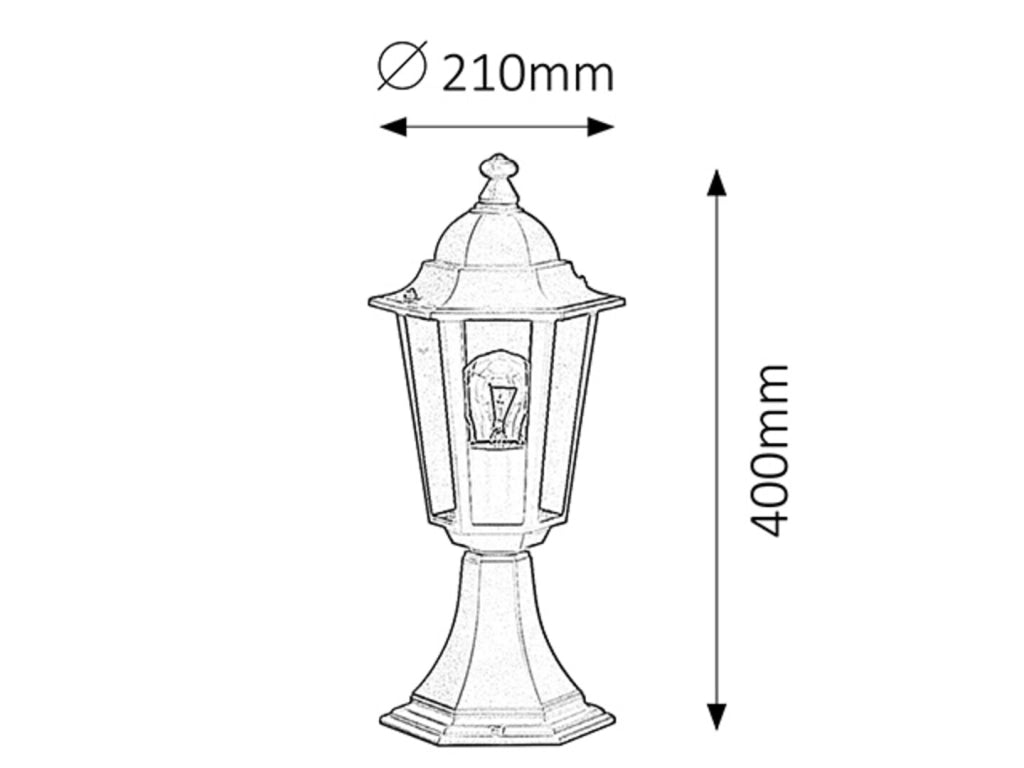Lampada da giardino a stelo Velence nera E27 Rabalux 8206