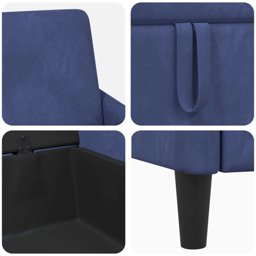 Set di Divani con Storage 2 pz Blu Polizia Poliestere 3429202