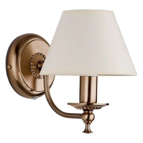 Applique ottone dorato paralume bianco Sofia E14 Alfa