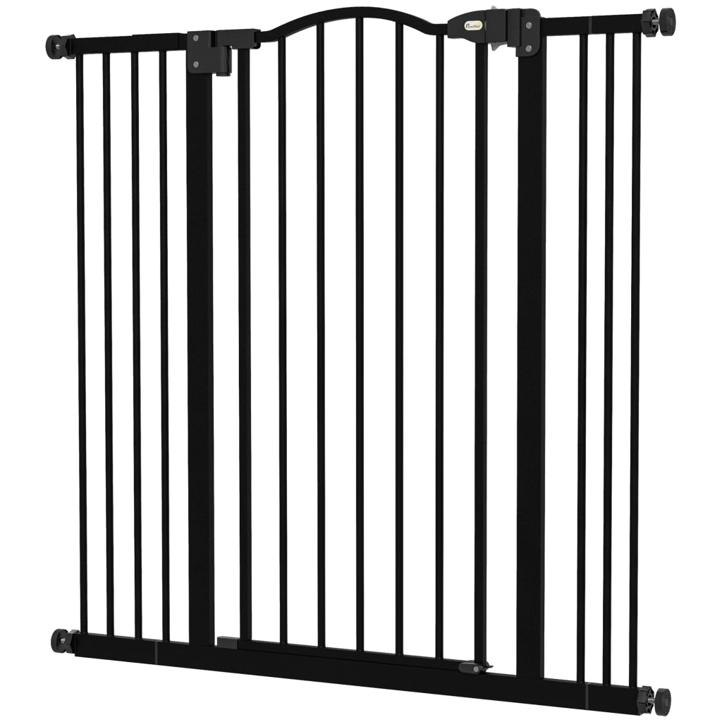 Cancelletto per Cani Estensibile ¨C zephmum ¨C Nero Metallo Plastica 74-100x94 cm