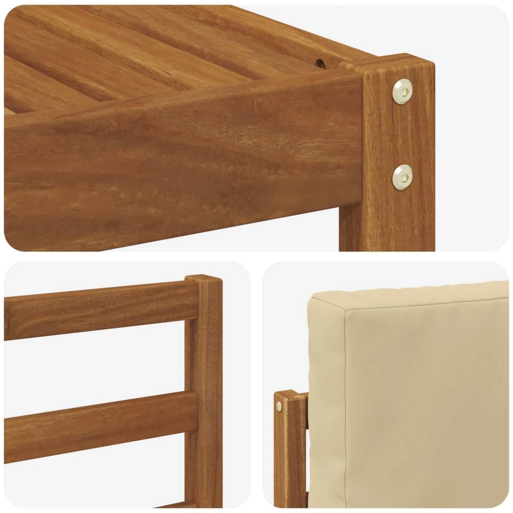 Set di divani da esterno con cuscino 8 pcs Naturale e Beige 3366731