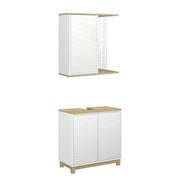 Vicco Set di mobili da bagno Bianco/quercia 2 parti