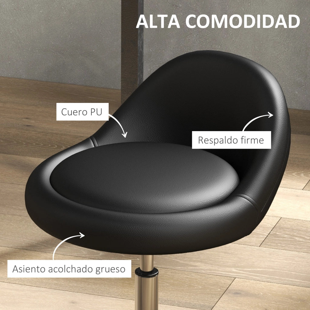 Sgabello con Ruedas ¨C zephmum ¨C Nero ?50x63-83 cm